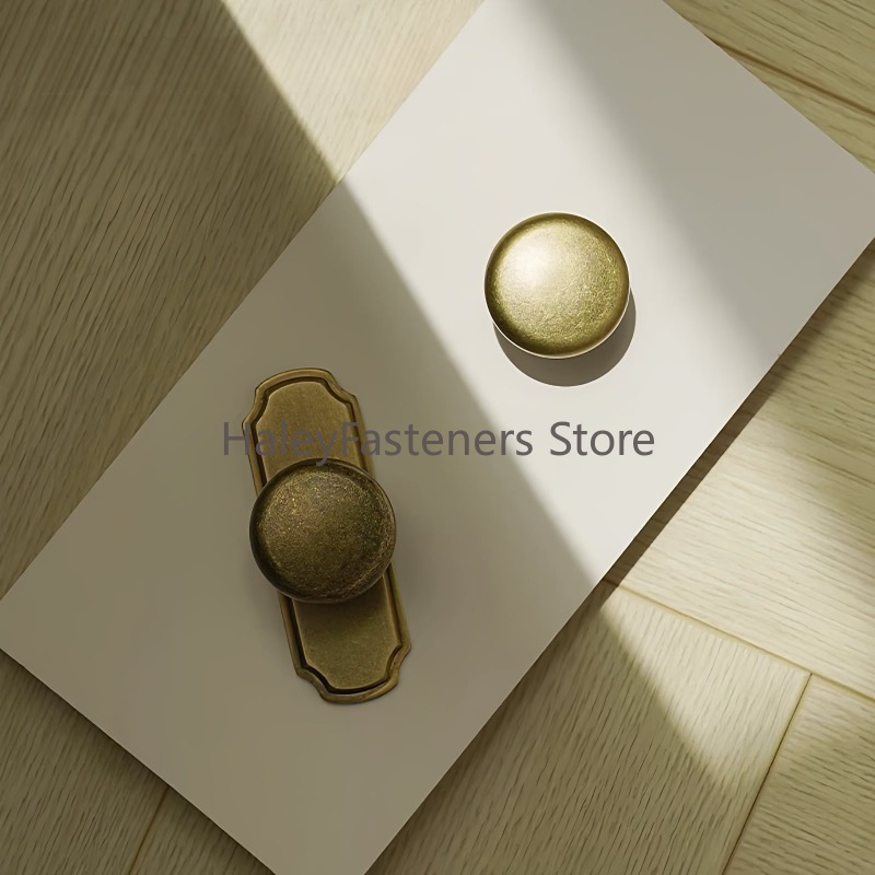 Furniture Hardware With Backplate - Manopole per mobili in ottone antico