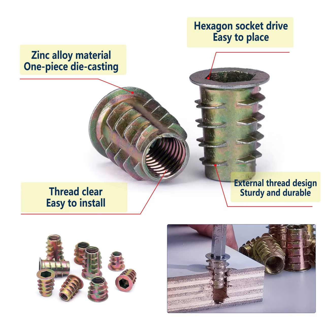 Kit di inserti filettati M4/M5 - Furniture Hardware Threaded Inserts recensione e prezzo